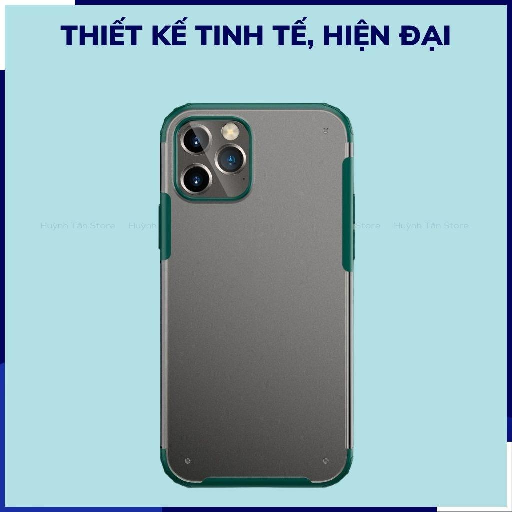 Ốp lưng ip 12 pro max ip 12 pro chống sốc bảo vệ camera chống vân tay nhám viền màu ver 2 phụ kiện huỳnh tân store