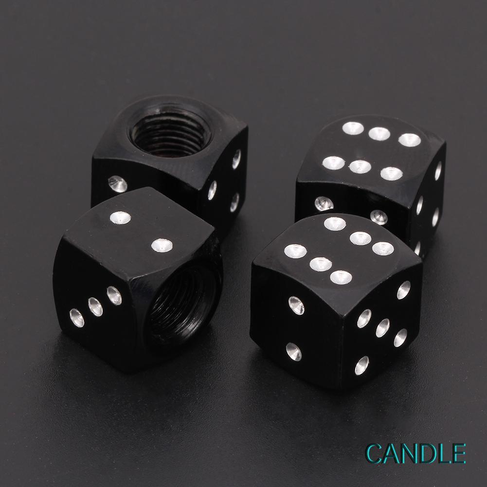 Bộ 4 Nắp Đậy Van Lốp Xe Chống Bụi Hình Xúc Xắc