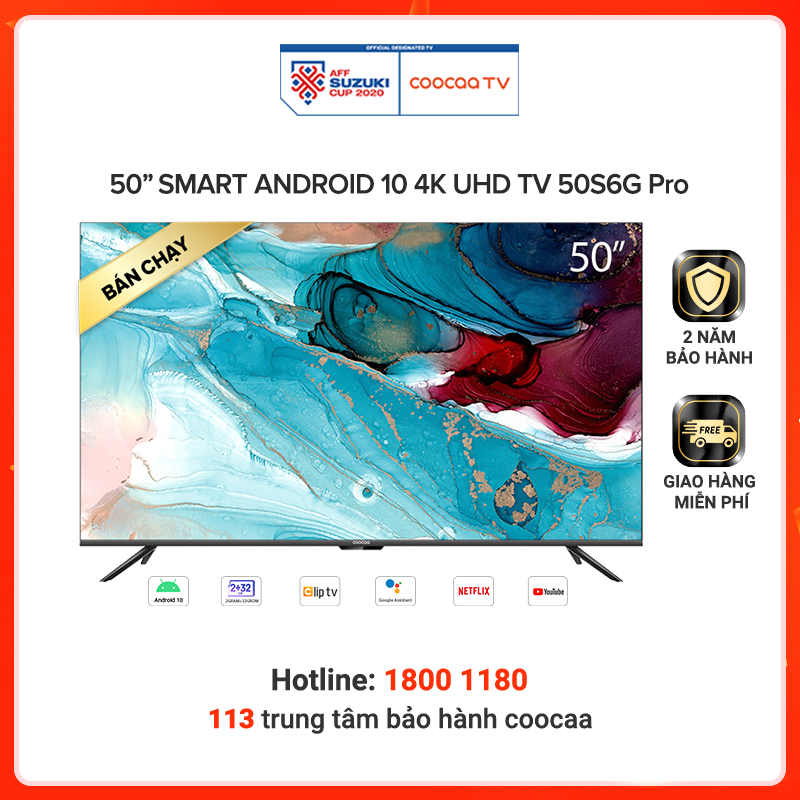 Android Tivi Coocaa 4K 50 inch 50S6G Pro