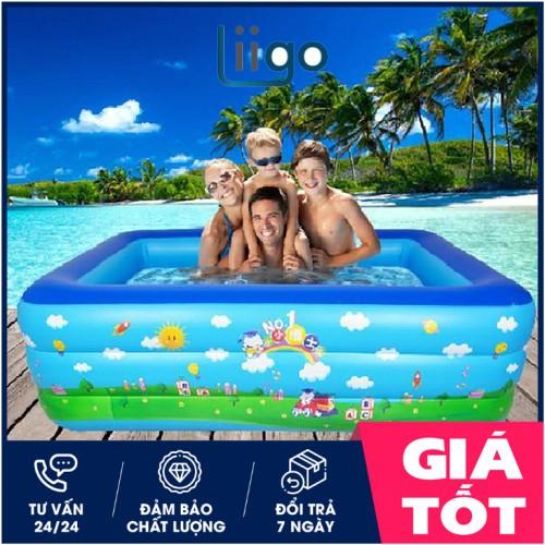 Bể bơi phao 3 tầng cho bé size to 210x145x65cm siêu thích