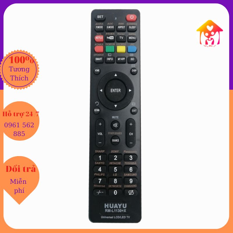 Điều Khiển Tivi Đa Năng RM-L1130+X-Remote Tivi Đa Năng Dùng Cho Tất Cả Các loại Tivi