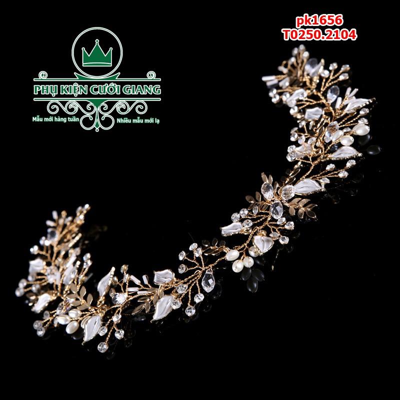 Dây cài tóc cô dâu cao cấp là xi mạ hạt trai đẹp 2018
