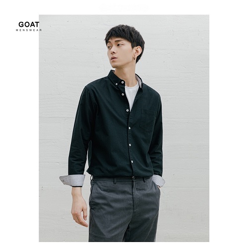 Áo Sơ Mi Nam 2 Màu Trơn Có Túi GOAT MENSWEAR