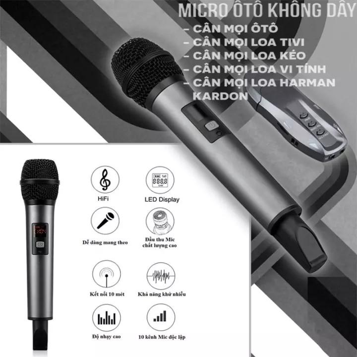 Micro Hát Karaoke Trên Ô TÔ Kết Nối BLUETOOTH Hát Siêu Hay, Âm Thanh Sống Động