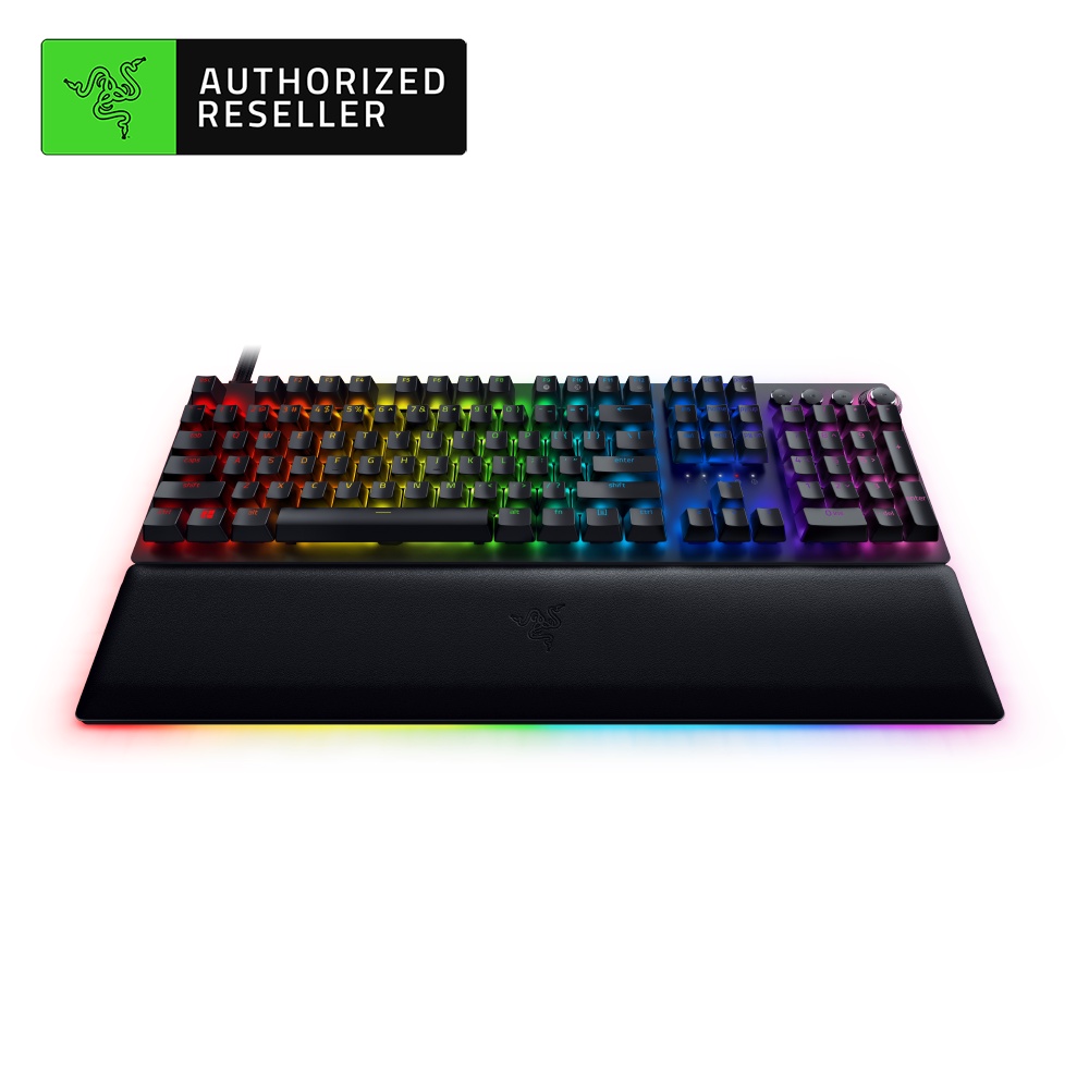 Bàn phím game cơ học có dây Razer Huntsman V2 Analog Full size kèm kê tay - Keycap PBT doubleshot Led RGB Hàng nhập khẩu