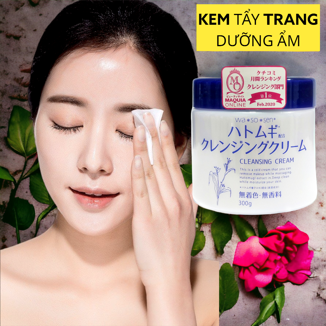 Kem Tẩy Trang Sạch Sâu Chiết Xuất Hạt Ý Dĩ Wasosen Cleansing Cream 300g