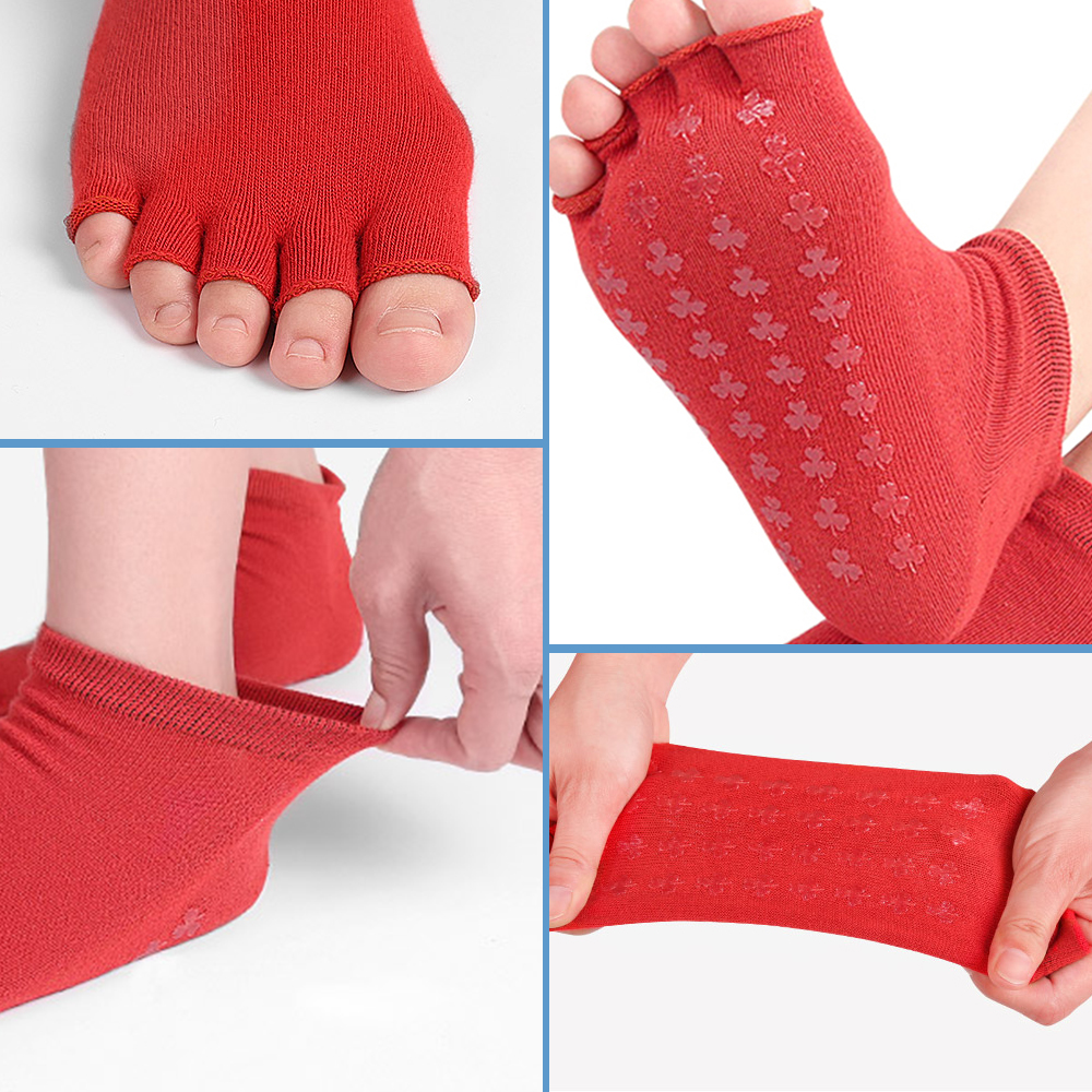 Vớ Yoga cotton hở ngón không trơn trượt, Vớ thể thao