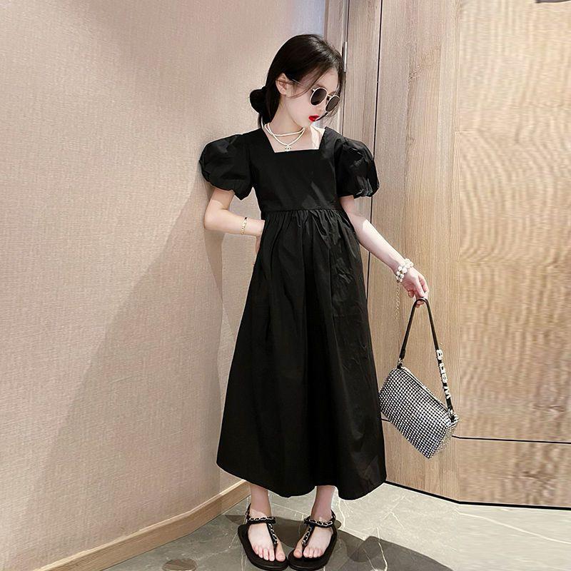 DONGSHOP HOT Cô gái ăn mặc mùa hè 2023 vừa lớn bé váy cô gái mỏng mùa hè ăn mặc phong cách phương Tây thời trang đầm dài cho trẻ em