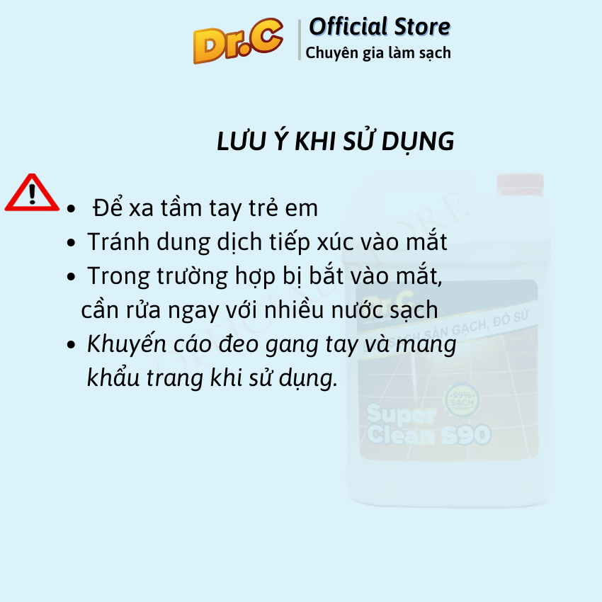 Làm sạch sàn gạch, thiết bị men sứ Dr.C CHÍNH HÃNG (chai lớn 5L tiết kiệm)