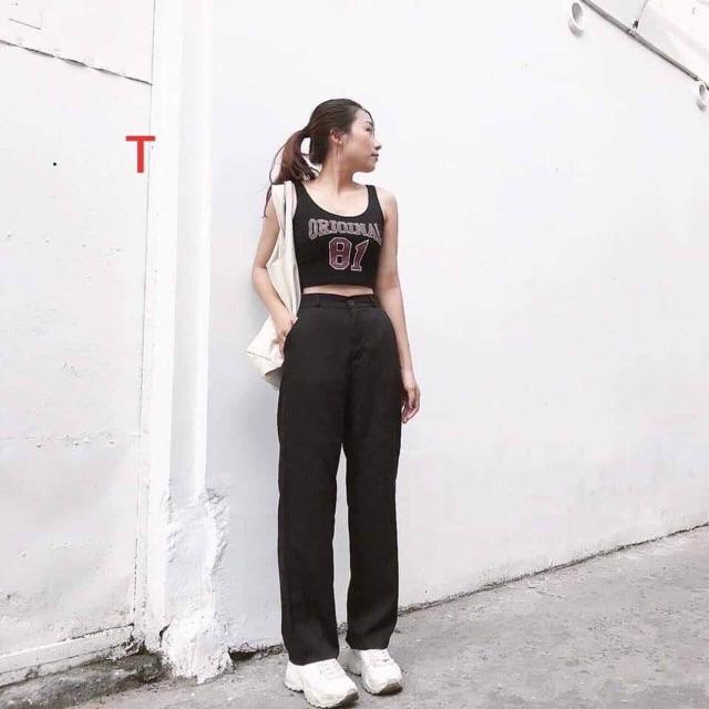 Quần cullo dài cúc trước cạp cao