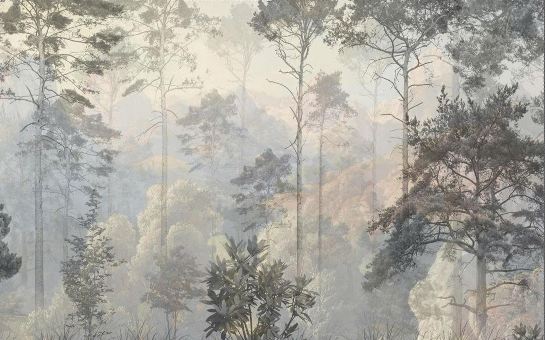 (HCM) Tranh dán tường 3d cảnh núi rừng tích hợp sẵn keo( có in theo kích thước yêu cầu)