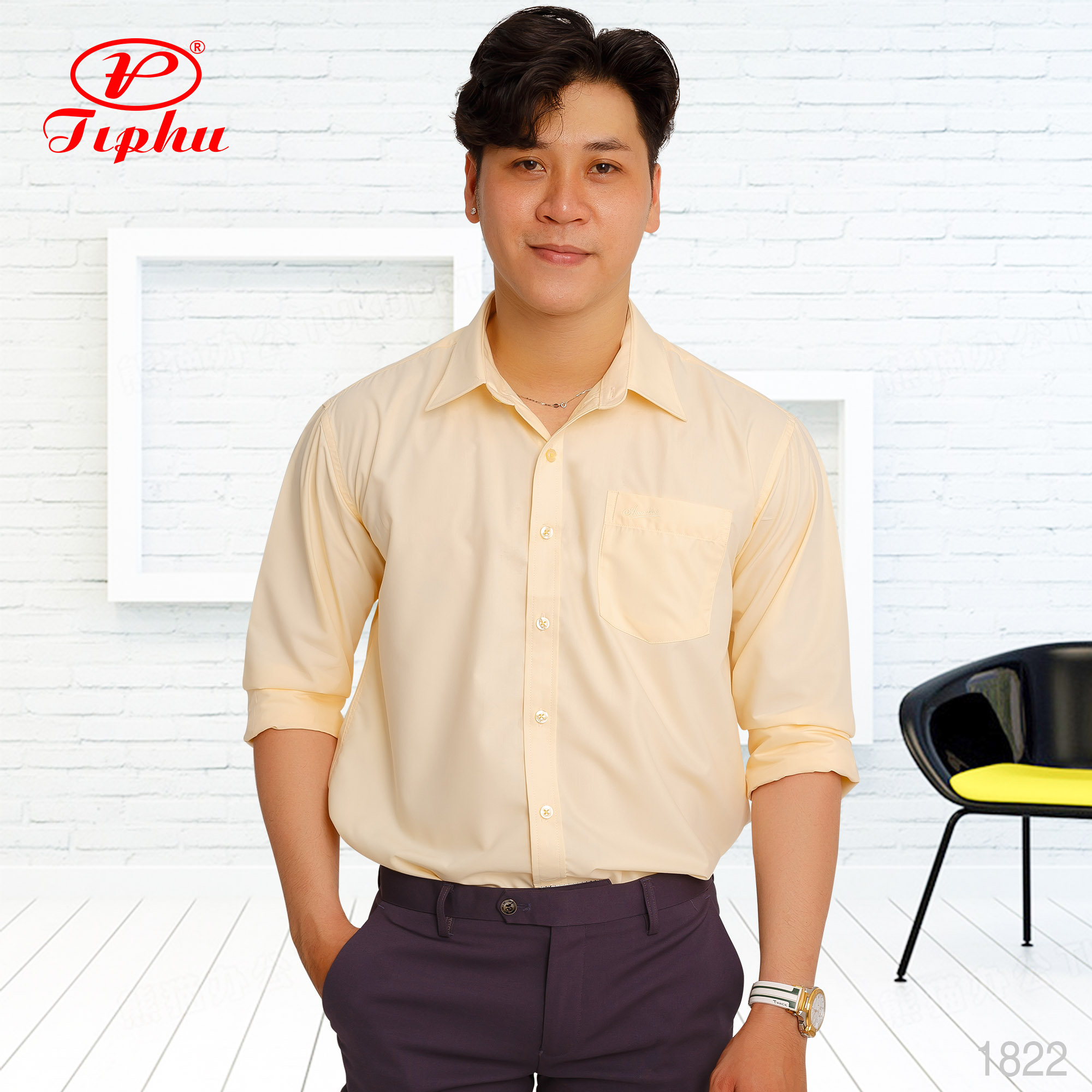 Áo sơ mi nam màu xanh công đoàn, dáng rộng Regular, chuẩn size công sở, chất vải trơn láng, mịn, mướt, Amazing