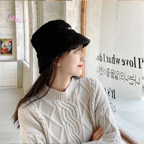Mũ Bucket lông cừu phong cách Hàn Quốc hót hít