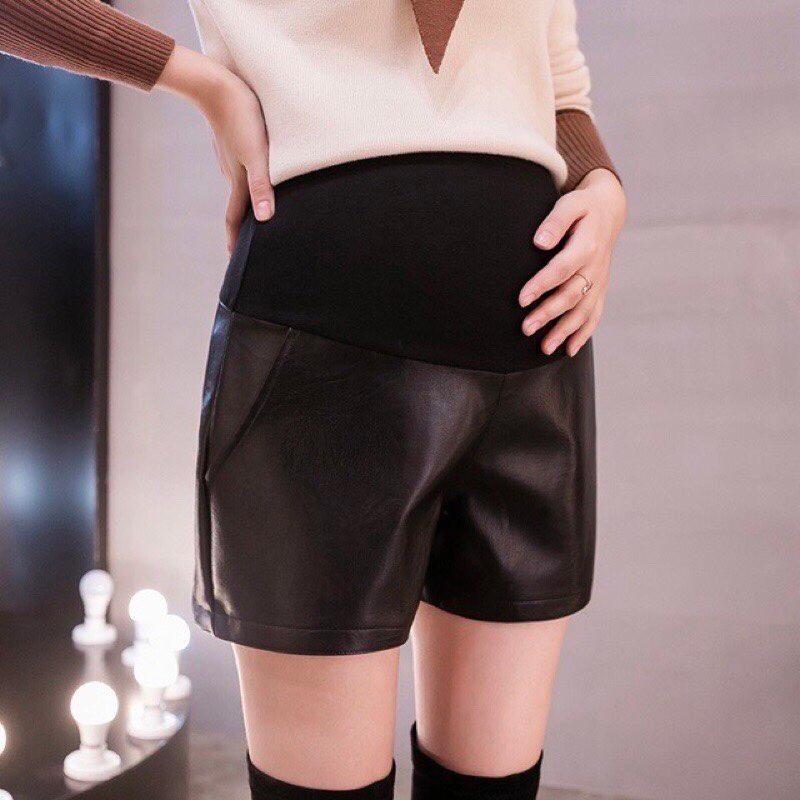 Quần đùi bà bầu sooc thu đông CHẤT DA dày dặn hàng thiết kế đẹp giá re