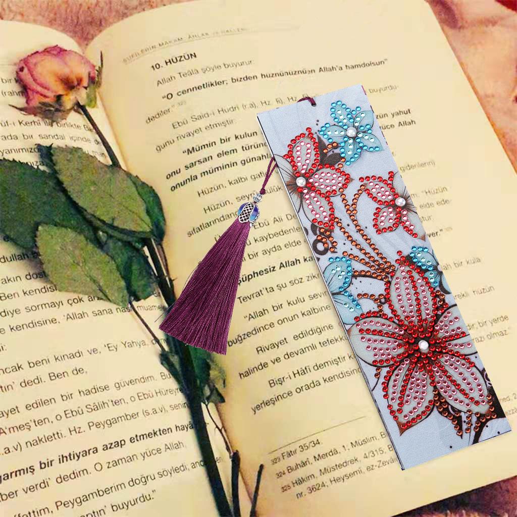 5D DIY Diamond Painting Kits Tassel Bookmark DIY Craft Office Supplies Flower