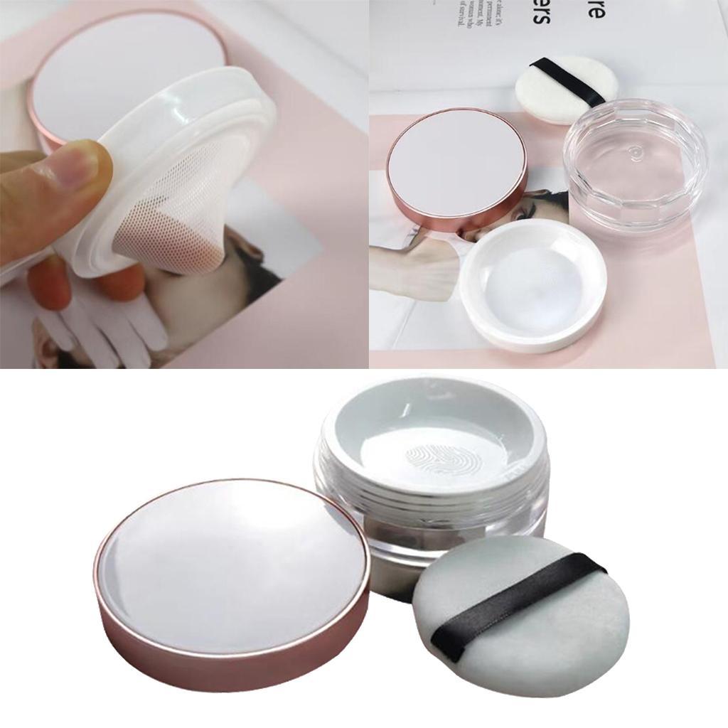 Plastic Travel Makeup Face Powder Case Round Cosmetic Blush Container Holder Box