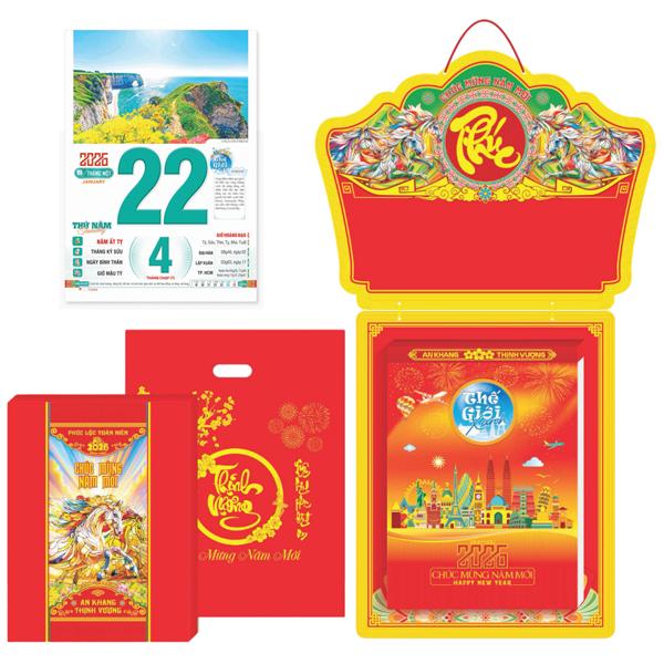 Lịch Bloc Cực Đại - Phong Cảnh Thế Giới - Bảng Treo Metalize - 25 x 35 cm - TĐ13