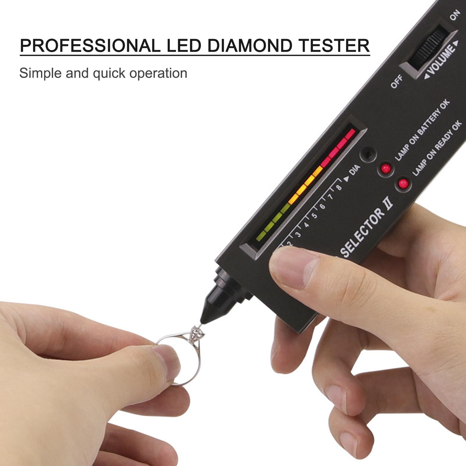 Máy dò kim cương mini cầm tay đèn LED kiểm tra kim cương thật hay giả