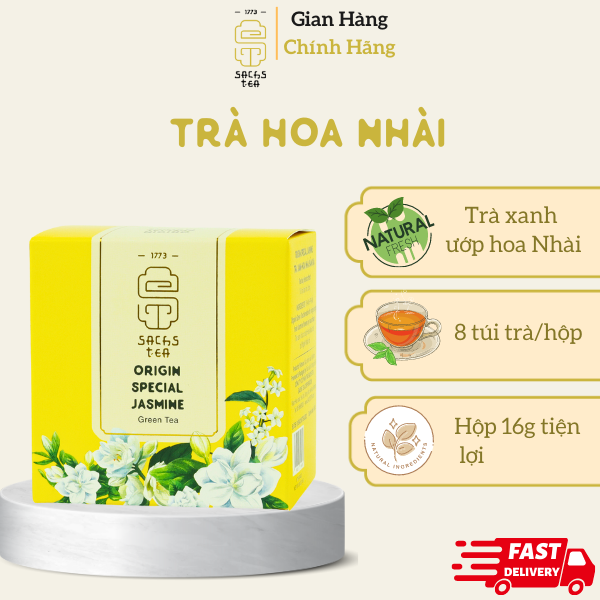 Trà xanh hoa nhài ORIGIN SPECIAL JASMINE SACHS TEA 1773 nguyên bản dễ uống hộp 8 gói