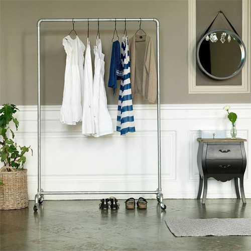 Giá treo quần áo | JYSK Gamlebro | kim loại | màu chrom | R101xS41xC108/184cm