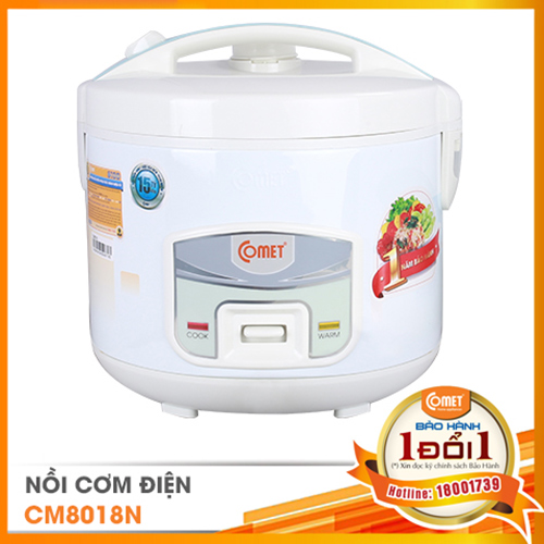 Nồi Cơm Điện Comet CM8018 (Giao màu ngẫu nhiên) - Hàng Chính Hãng