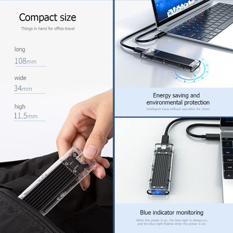 Vỏ Ổ Cứng Ngoài Orico Tcm2F-C3 For Ngff Sang Usb3.1 Type-C M.2 Ssd Hdd