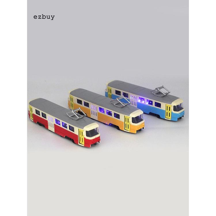 Light Effects Simulation Tram Model Alloy Trolley Bus Simulation Model Detailed for Children