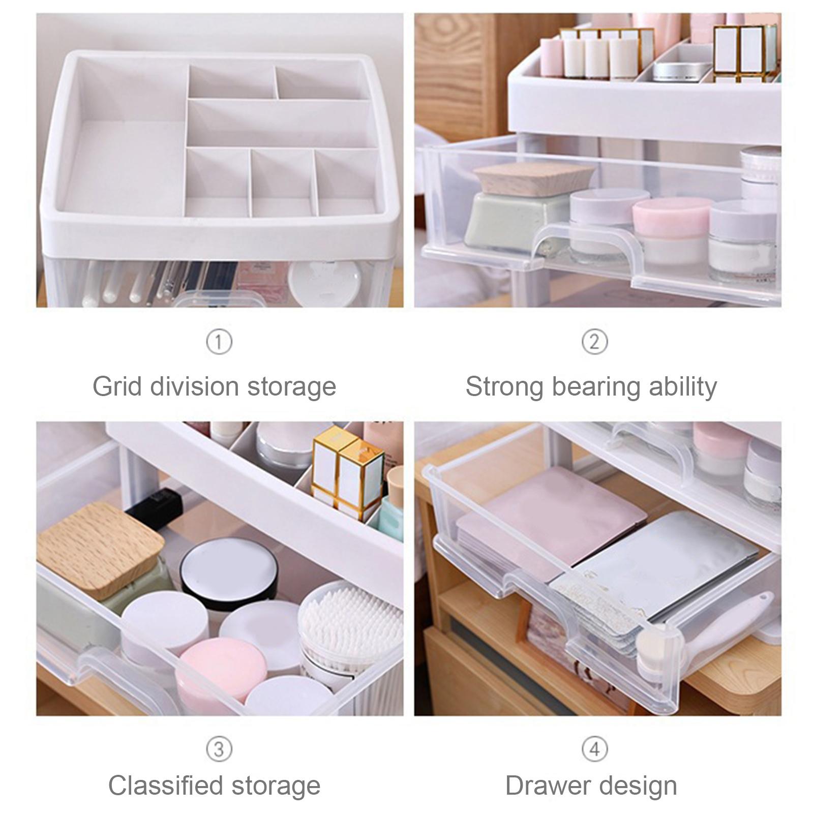 Hộp đựng dụng cụ makeup bằng nhựa có ngăn kéo