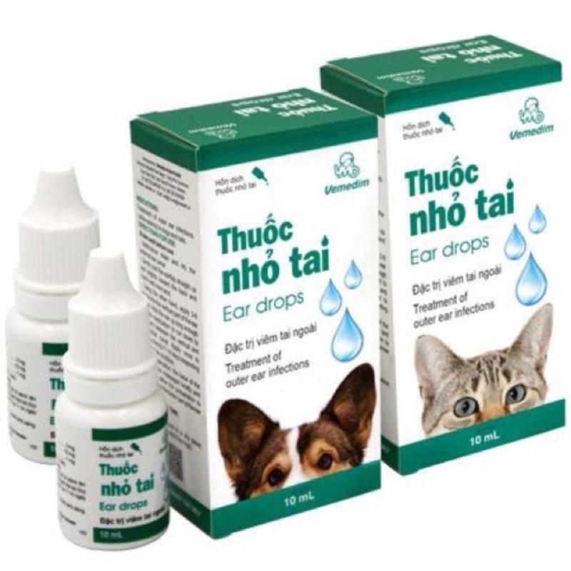 Nhỏ tai Vimedim. viêm tai ngoài cho chó mèo CHAI 10ML