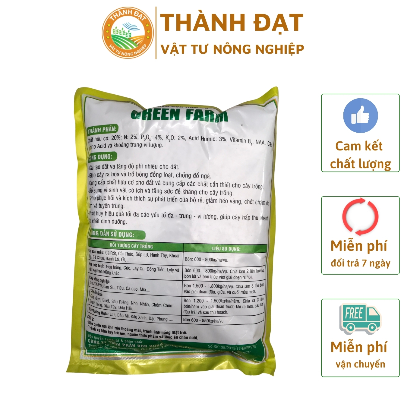 Phân bón hưu cơ hoa hồng - Cây Kiểng Green Farm 1 Kg