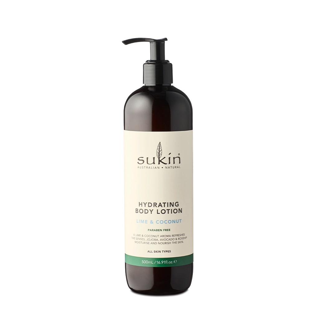 Kem dưỡng thể hương chanh và dừa Sukin Hydrating Body Lotion Lime & Coconut 500ml