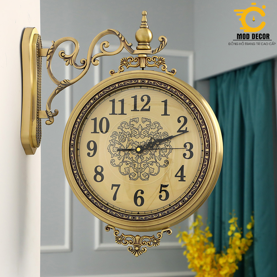 Đồng hồ treo tường 2 mặt Vương Miện Nữ hoàng cao cấp cực sang 16001