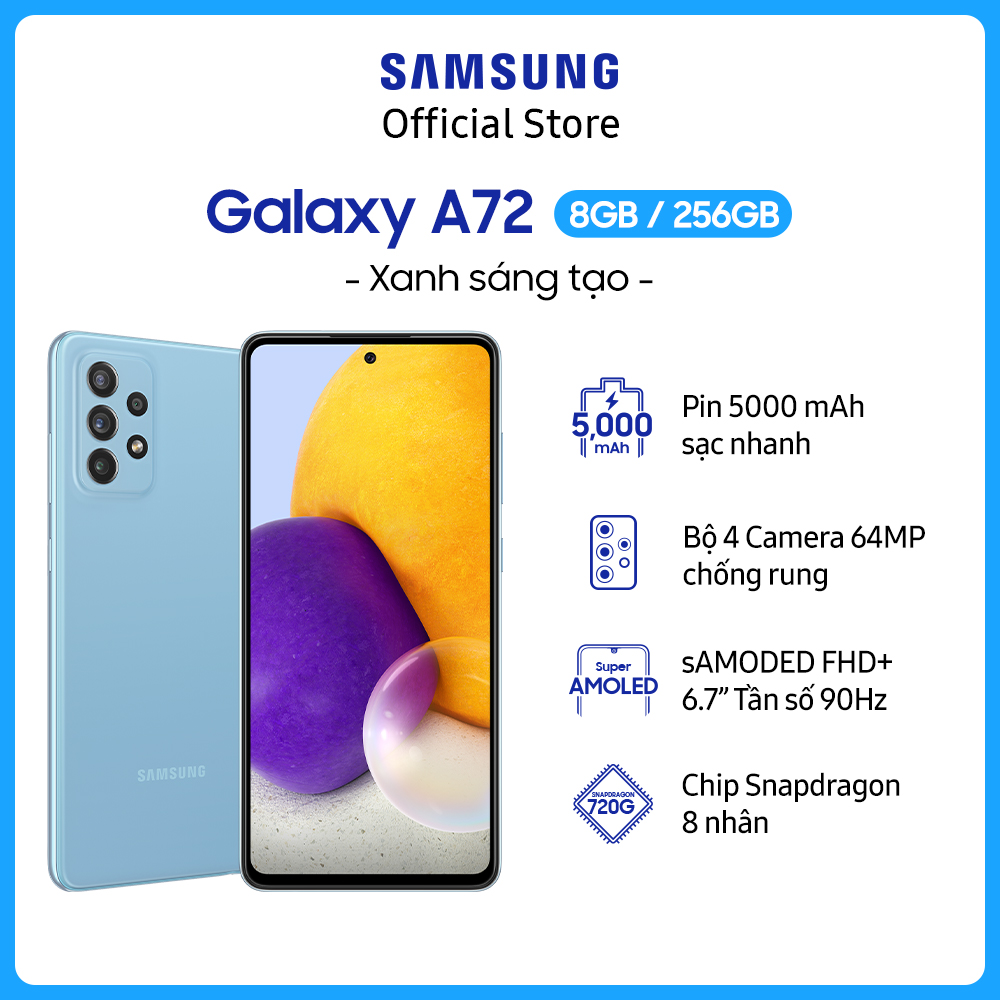 Điện Thoại Samsung Galaxy A72 (8GB/256GB) - Hàng Chính Hãng
