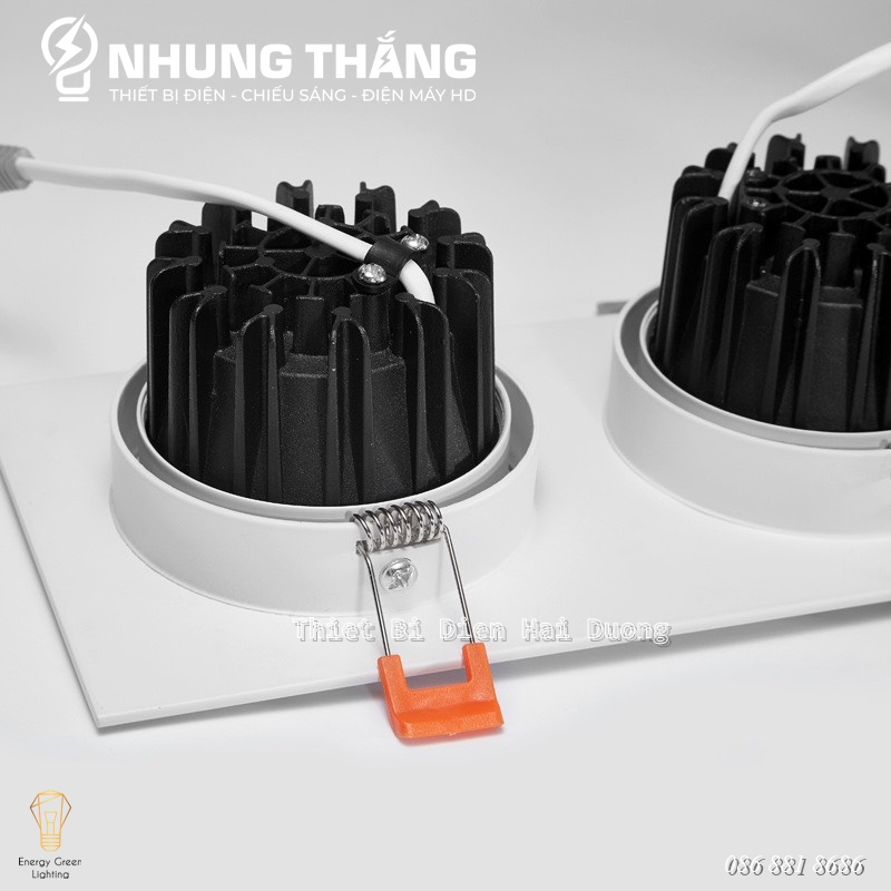Đèn Âm Trần Đôi - Công Suất 7W x 2 - Khoét Lỗ 95 x 205mm - Ánh Sáng Trắng - Có Video