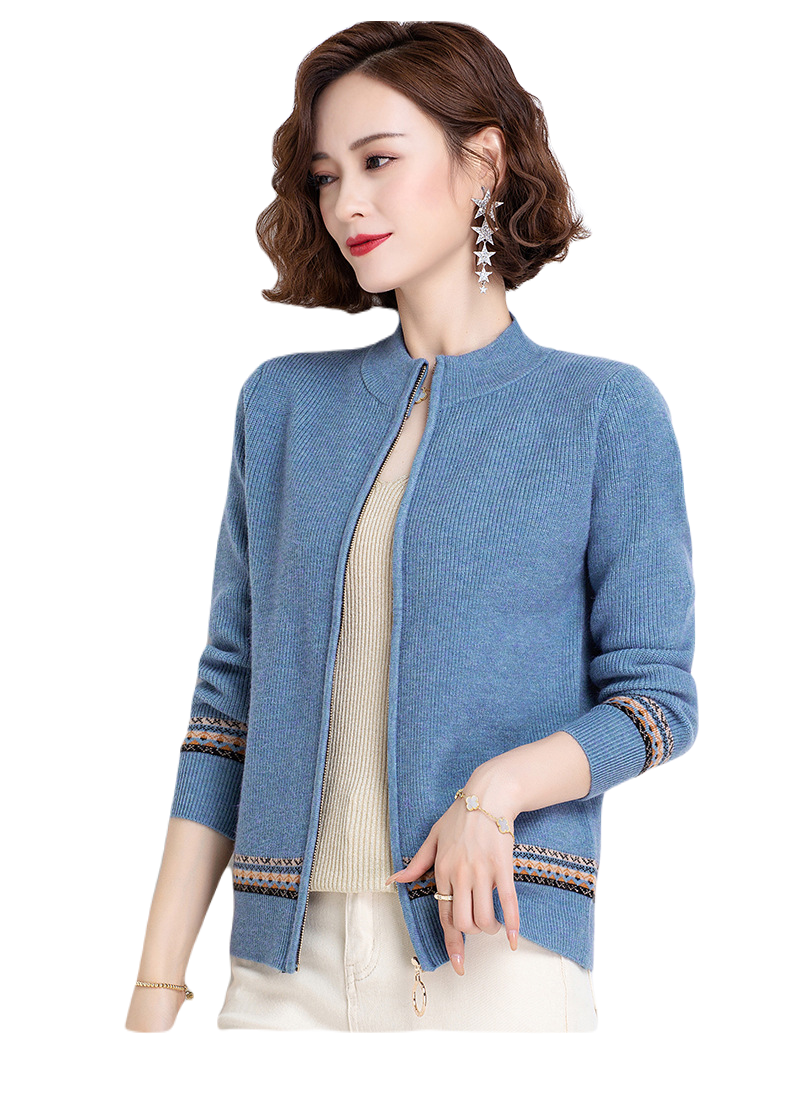 Áo khoác len nữ cardigan họa tiết thổ cẩm kéo khóa siêu xinh - DL67182 - Hàng Quảng Châu