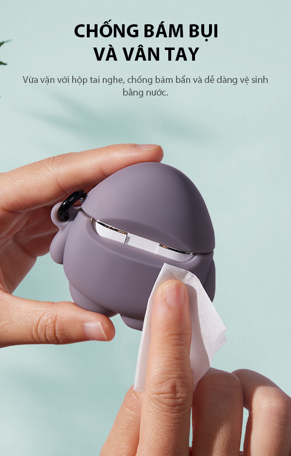 Ốp Tai Nghe ROBOT Airbuds T50S Case Chất liệu Vỏ silicon Hình dáng dễ thương - HÀNG CHÍNH HÃNG