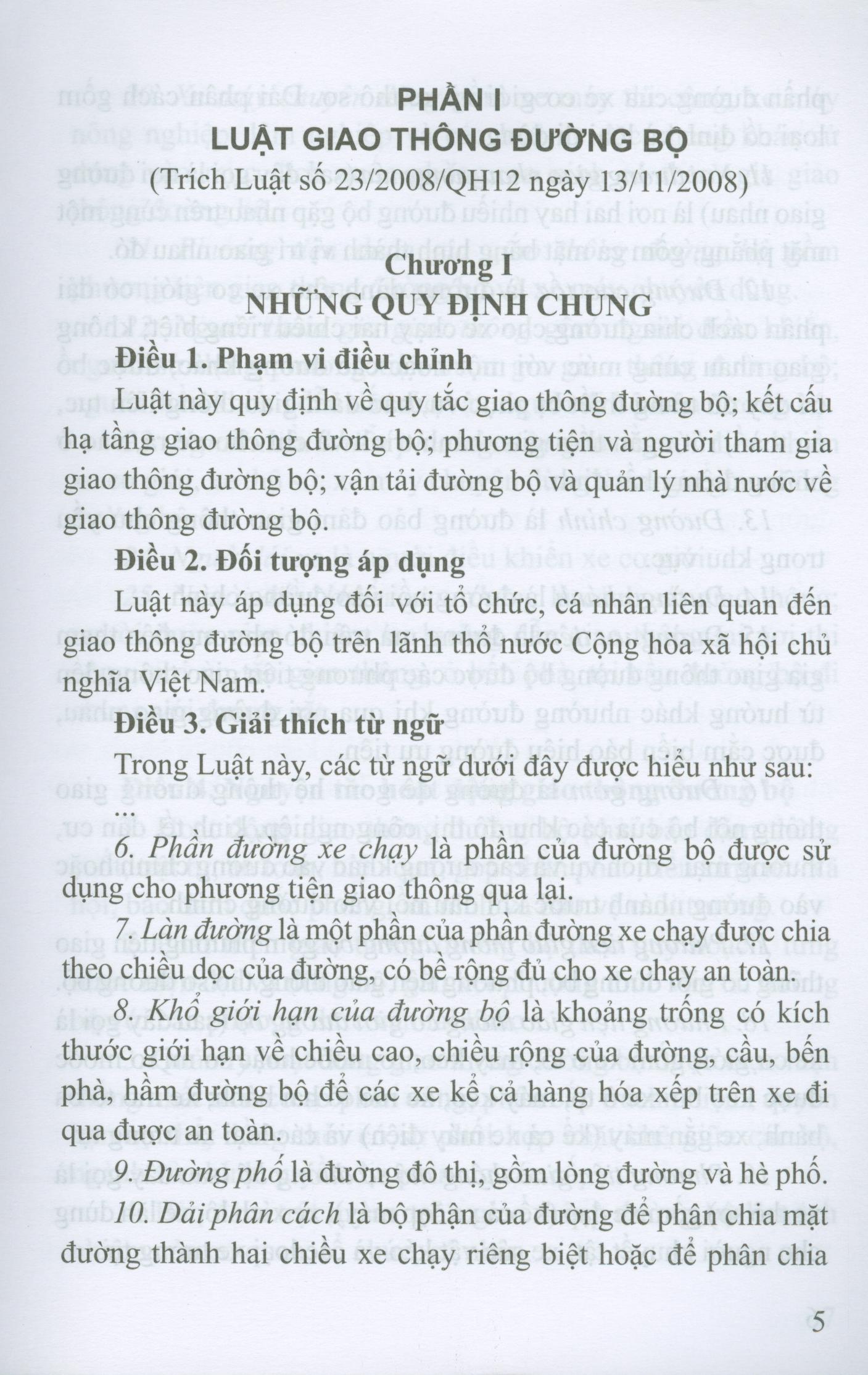 Tài Liệu Học Tập Luật Giao Thông Đường Bộ Dùng Cho Đào Tạo, Sát Hạch, Cấp Giấy Phép Lái Xe Cơ Giới Đường Bộ