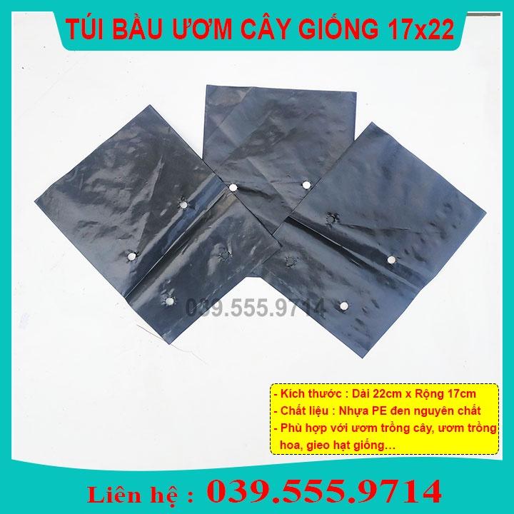 TÚI BẦU VUÔNG ƯƠM CÂY GIỐNG 17X22cm) 1KG - CHẬU NHỰA DẺO BỀN ĐẸP