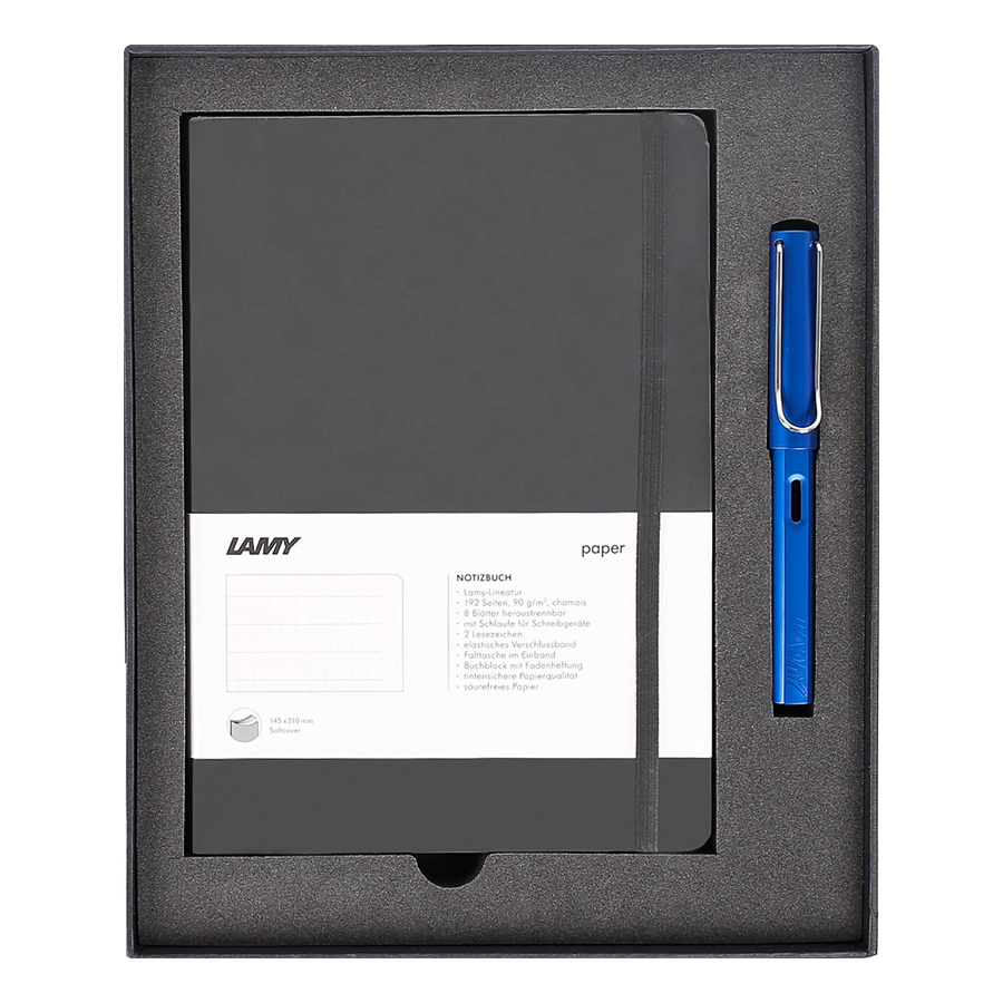 Gift Set Lamy Notebook A5 Softcover Black + Lamy Al-Star Blue - GSNAl004