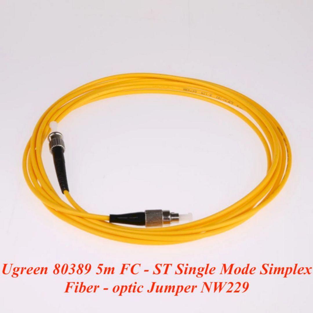 Ugreen UG80389NW229TK 5M FC-ST Màu vàng Cáp nhảy quang Single mode Simplex Fiber - HÀNG CHÍNH HÃNG