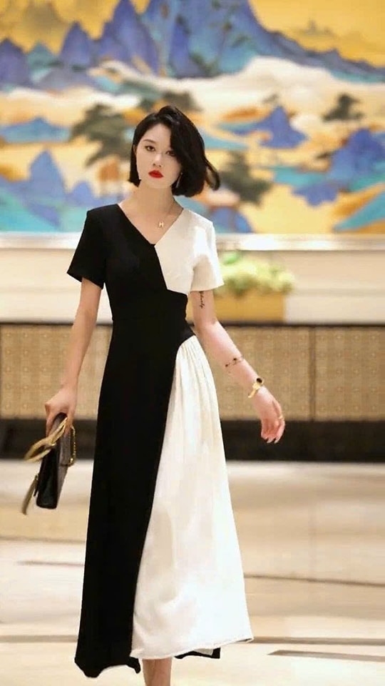 ĐẦM MAXI PHỐI MÀU CAO CẤP