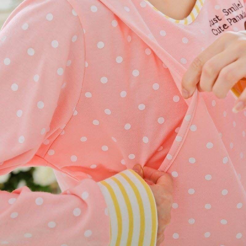 Bộ bầu  dài tay mặc nhà cho con bú