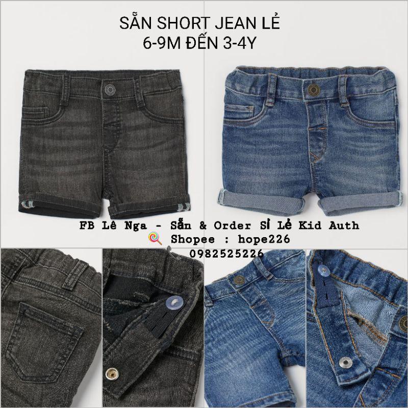 Quần short jean lẻ HM UK sz từ 6-9m đến 3-4y