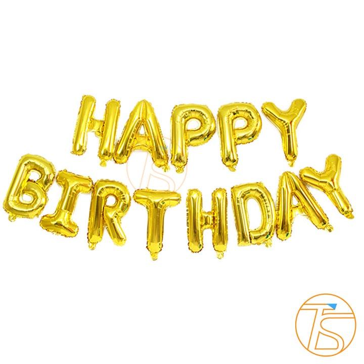 Bộ Bong Bóng Sinh Nhật Kèm Chai Sâm Banh KG-6602 - Set Trang Trí Happy Birthday Kèm Ống Bơm Tay