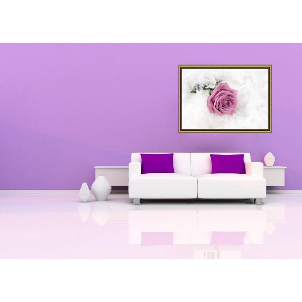 Tranh dán tường 3D Hoa hồng tím FL0103K