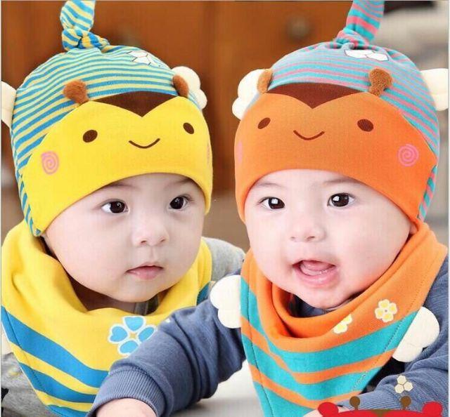 Combo 10 mũ kiêm yếm trẻ em