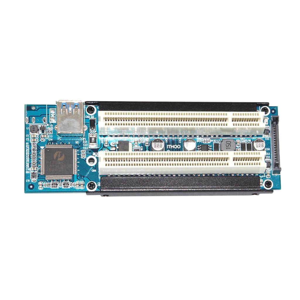 PCI-E Express X1 To Dual PCI Riser Extender Card Adapter With USB 3.0 Cable