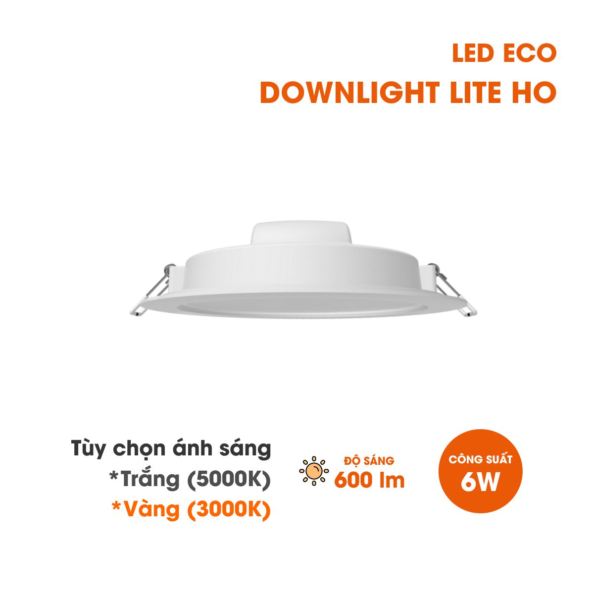 Đèn LED âm trần LED ECO DOWNLIGHT LITE LEDVANCE - Tuổi thọ: 20,000 giờ, CRI&gt;80, Thiết kế mỏng, tinh tế, hiện đại