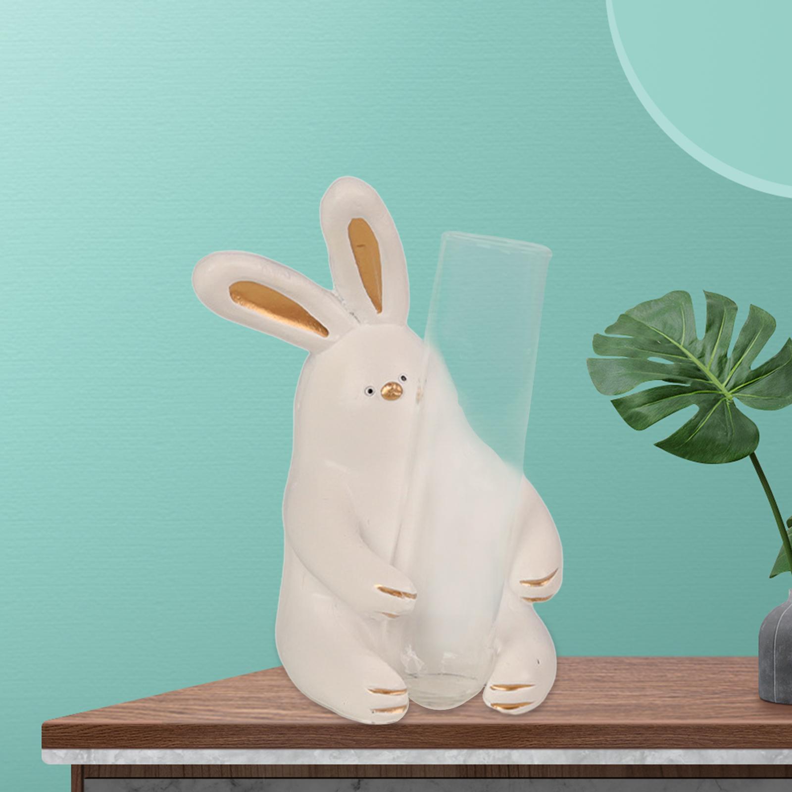 Clear Bud Vase Test Tube Flower Bud Vase Plant Terrarium Vase for Desktop White