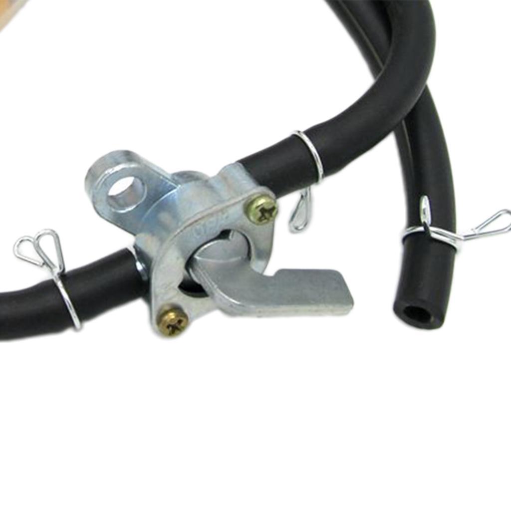 Motorcycle Gas Fuel Tap Petcock + Fuel Petrol Pipe Hose Line 2x